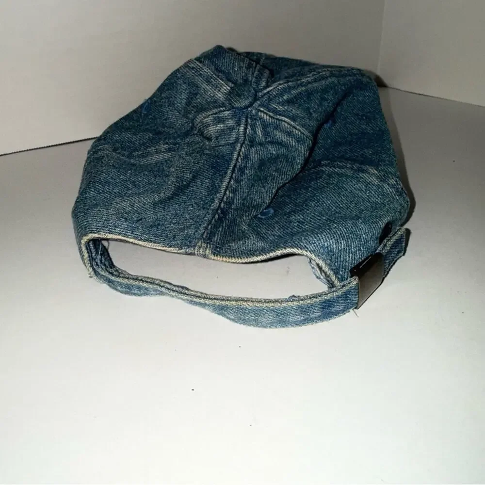 VINTAGE FALCON tan and denim 80s adjustable baseball hat OS